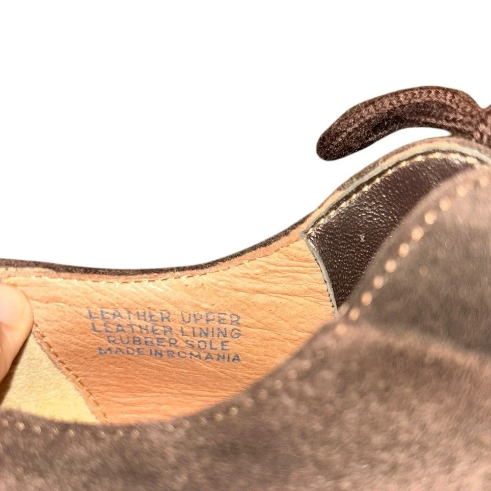 Crewcuts Brown Suede Lace Up‎ Derby Shoes Kids Size K3